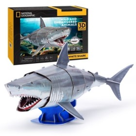 Puzzle 3D National Geographic animale pe cale de disparitie Marele rechin alb 72 piese